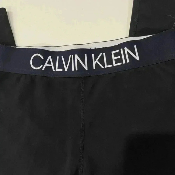 Calvin Klein Lounge Leggings Women’s Small Cotton Wide Elastic Waistband w/ Logo - Picture 2 of 7